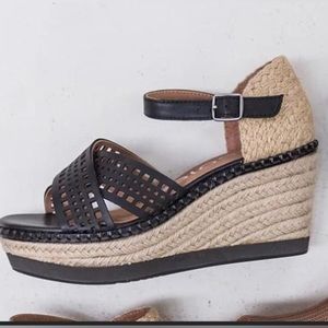 New Wedge sandal. Nicole Jozana in Black